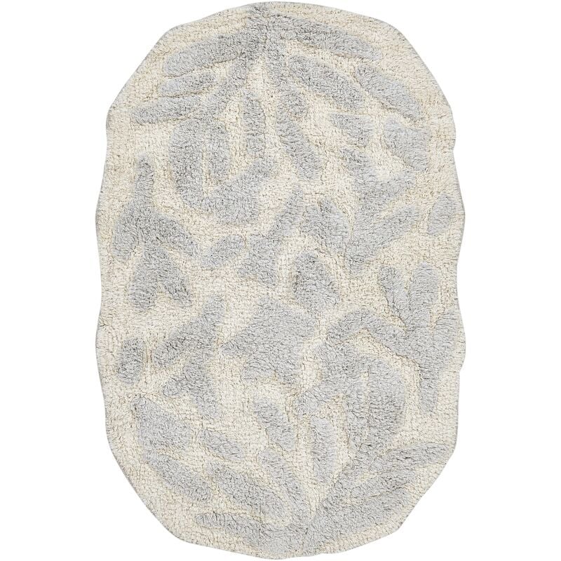 foto del prodotto tappeto da bagno moderno in cotone di forma irregolare 60 x 90 cm modello decorativo accessori da bagno grigio derik