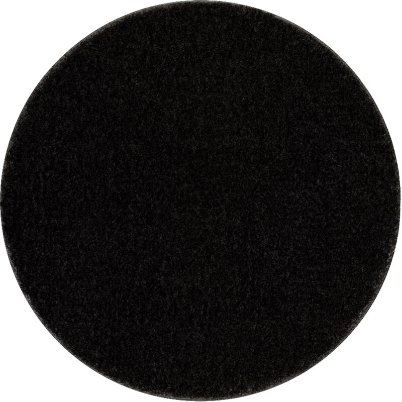 foto del prodotto tappeto da bagno santa cerchio pianura antiscivolo, morbido nero black rotondo 100 cm