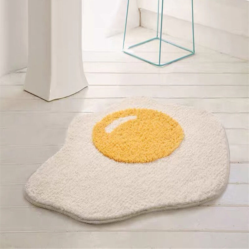 foto del prodotto tappeto da bagno tappetino da bagno creativo a forma di uovo divertente zerbino tappeto cucina camera da letto chic room decor tappetino da bagno con
