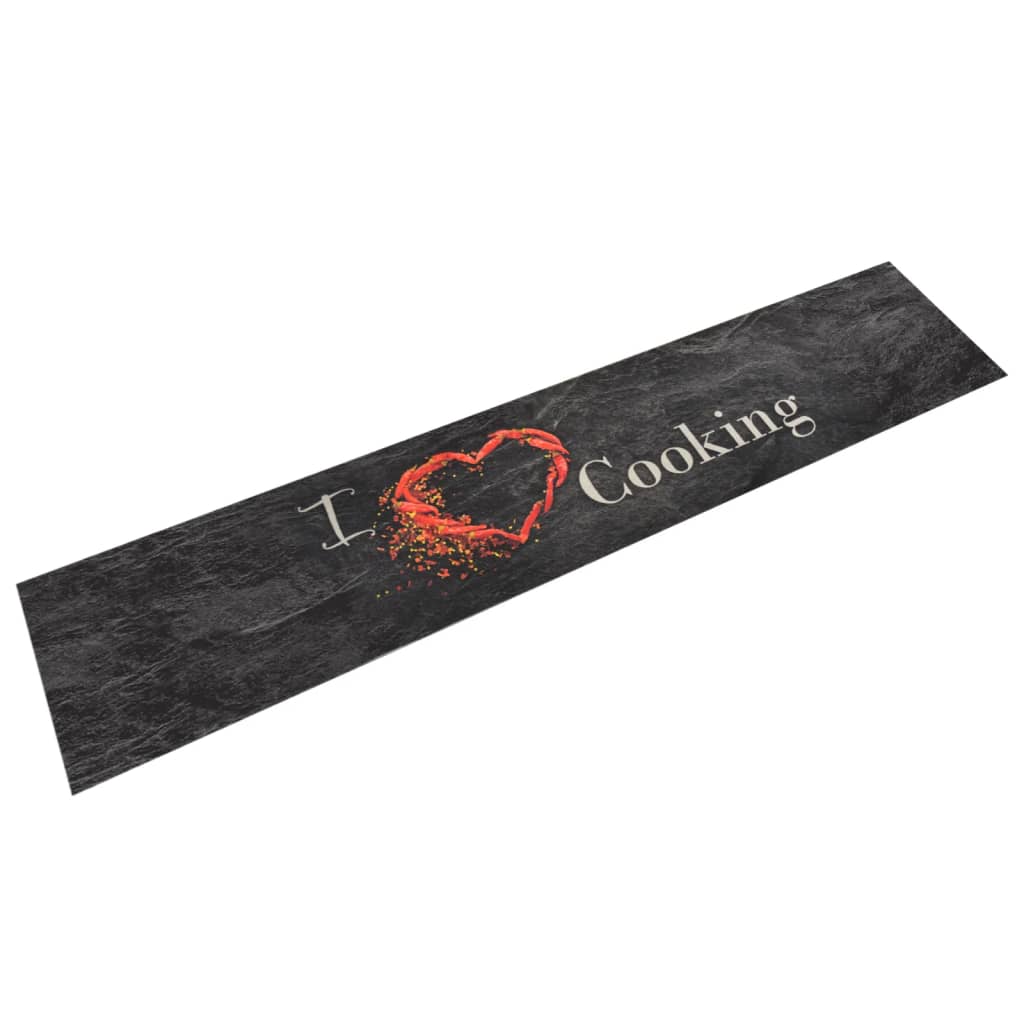 foto del prodotto tappeto da cucina lavabile nero cucinare 60x300 cm velluto