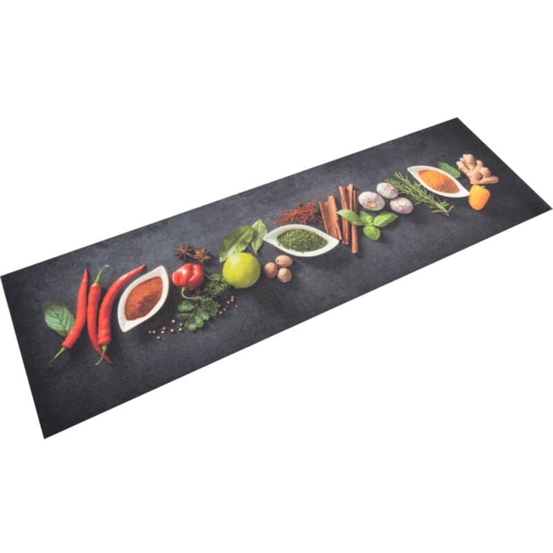 foto del prodotto tappeto da cucina lavabile spezie 45x150 cm velluto vidaxl