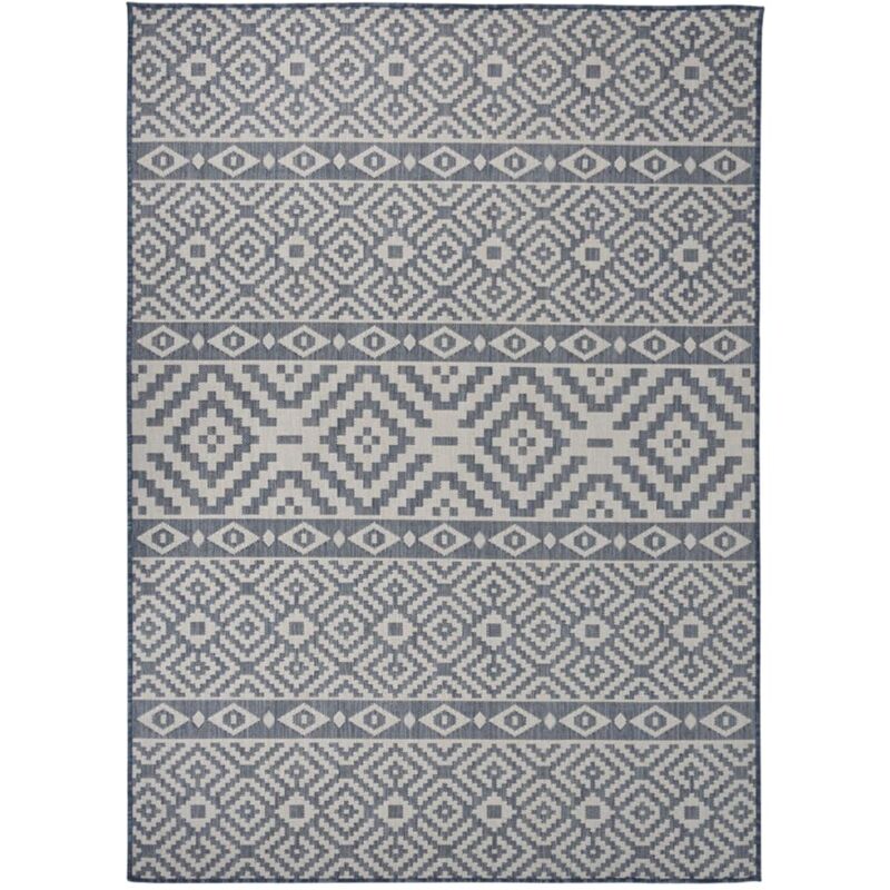 foto del prodotto tappeto da esterni a tessitura piatta 200x280 cm strisce blu vidaxl
