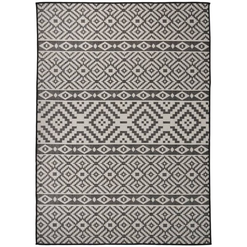 foto del prodotto tappeto da esterni a tessitura piatta 200x280 cm strisce nere vidaxl