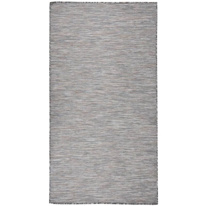 foto del prodotto tappeto da esterni a tessitura piatta 80x150 cm marrone e blu vidaxl
