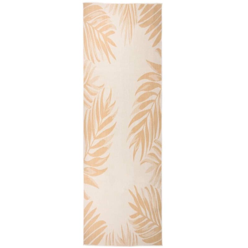 foto del prodotto tappeto da esterni a tessitura piatta 80x250 cm motivo a foglie vidaxl
