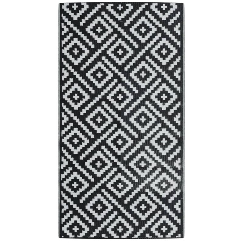 foto del prodotto tappeto da esterni arakil bianco e nero 80x150 cm in pp vidaxl