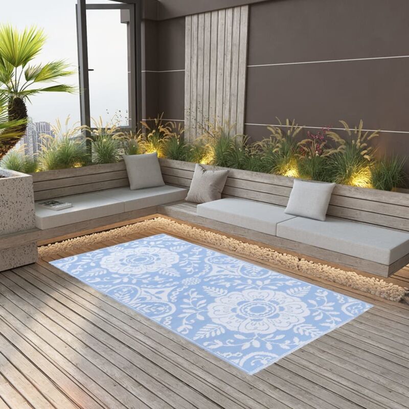 foto del prodotto tappeto da esterni arakil blu baby 80x150 cm in pp vidaxl