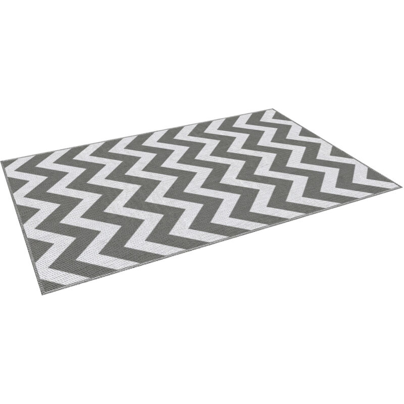 foto del prodotto tappeto da esterno design geometrico reversibile 121x182cm grigio outsunny
