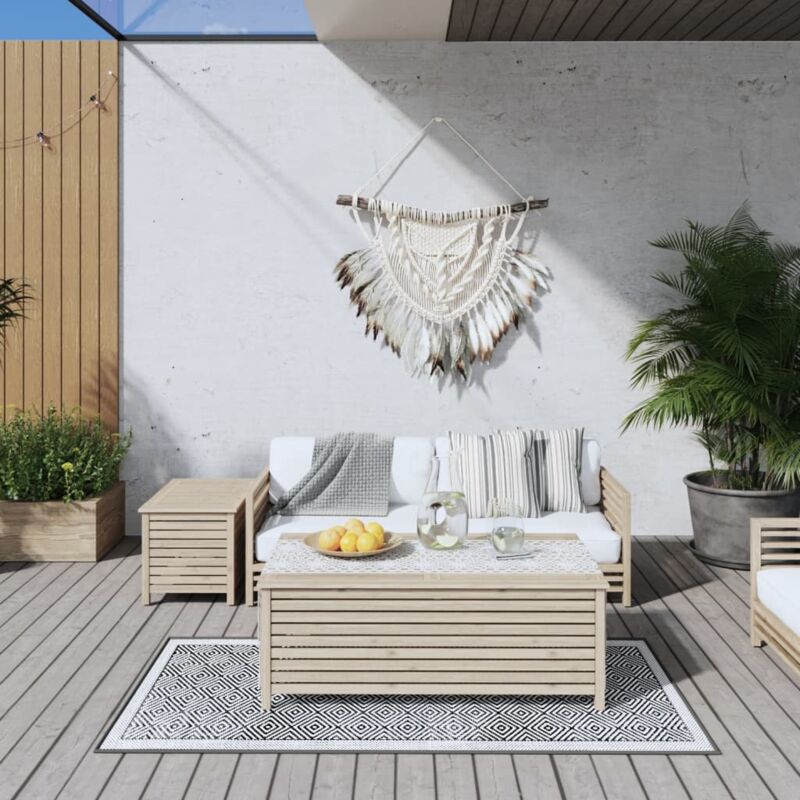 foto del prodotto tappeto da esterno grigio e bianco 80x150 cm design reversibile vidaxl