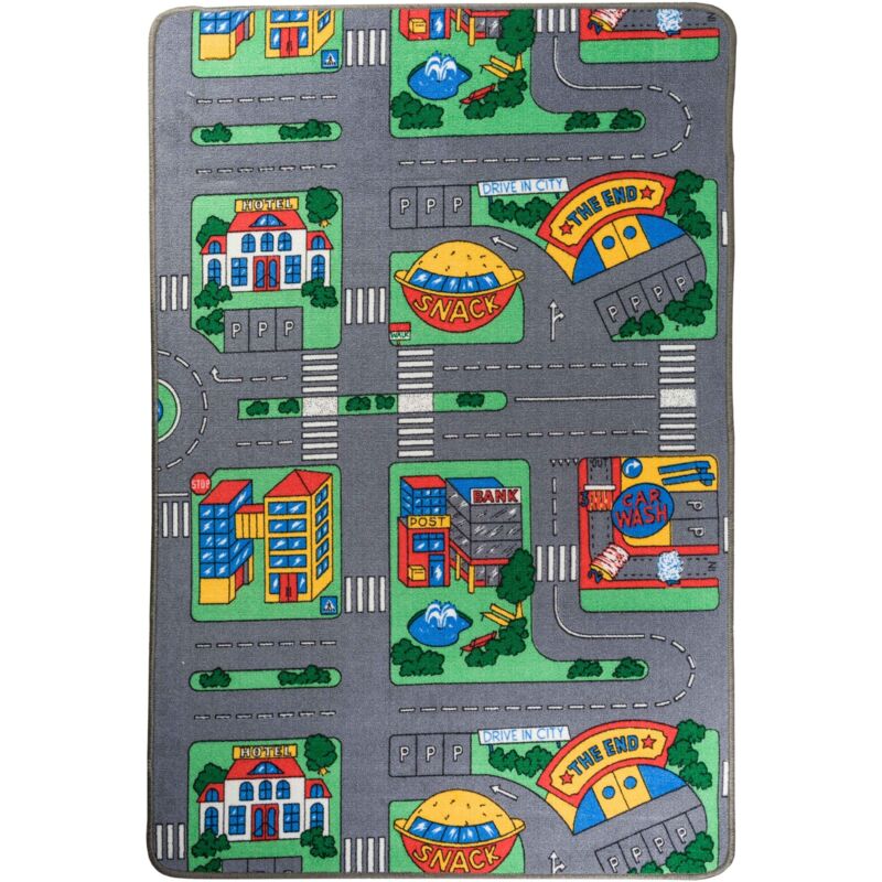 foto del prodotto tappeto da gioco circuito per piccole auto 100x150cm