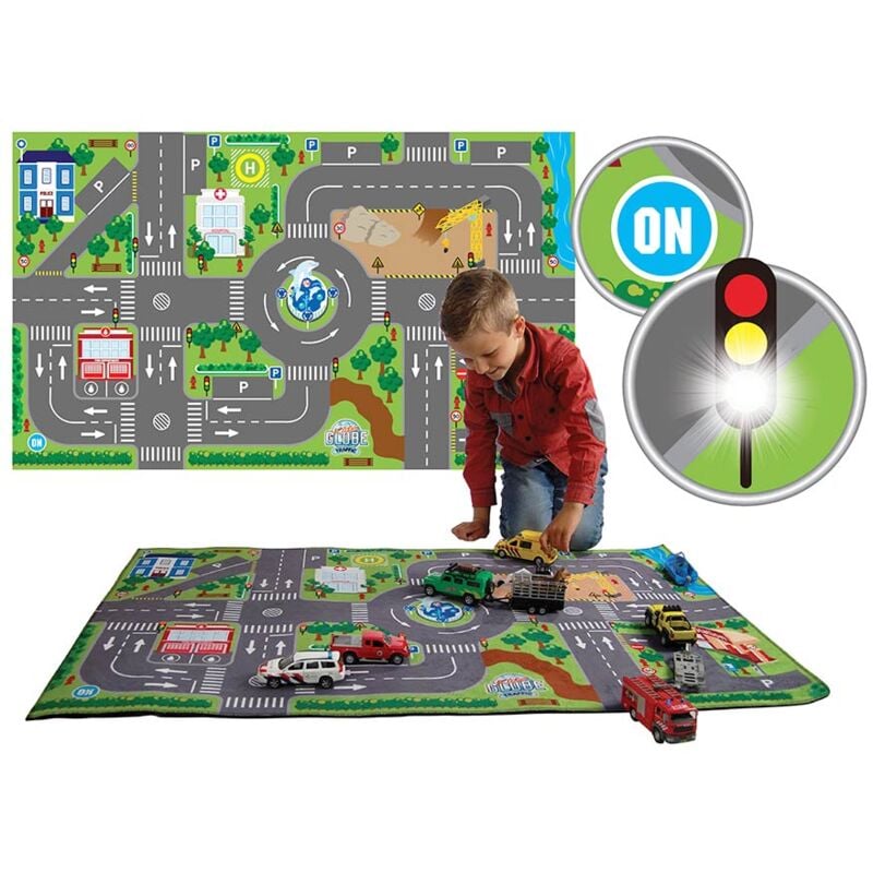 foto del prodotto tappeto da gioco sul traffico semafori con luce led 