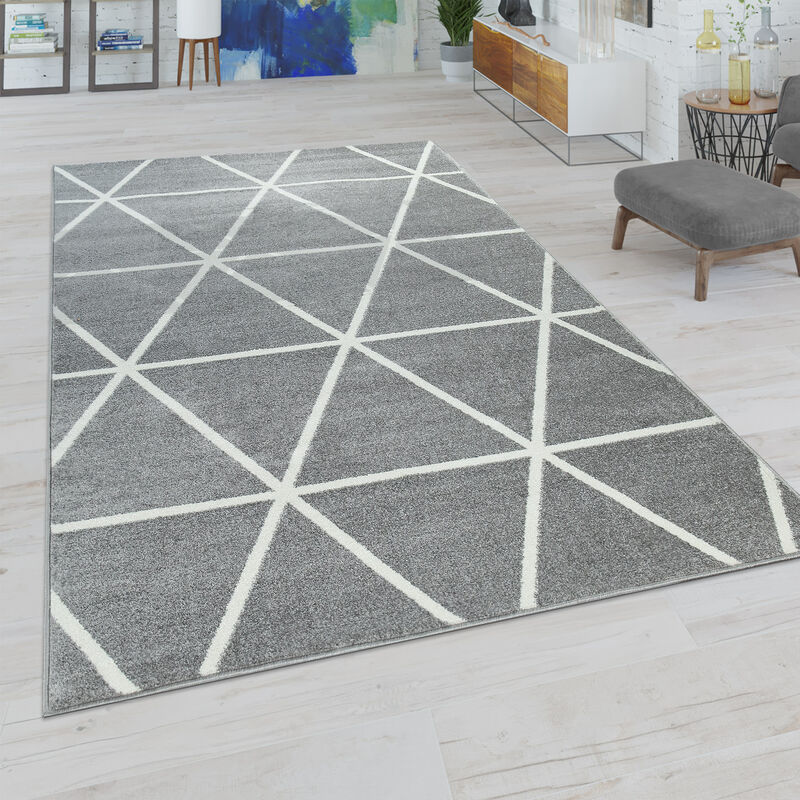 foto del prodotto tappeto da soggiorno, moderni colori pastello, stile scandinavo, con motivo a rombi 70x250 cm, grigio paco home