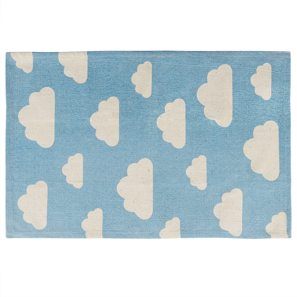 foto del prodotto tappeto da tappetino nuvola blu 60 x 90 cm passatoia a pelo corto per la sala giochi dei bambini
