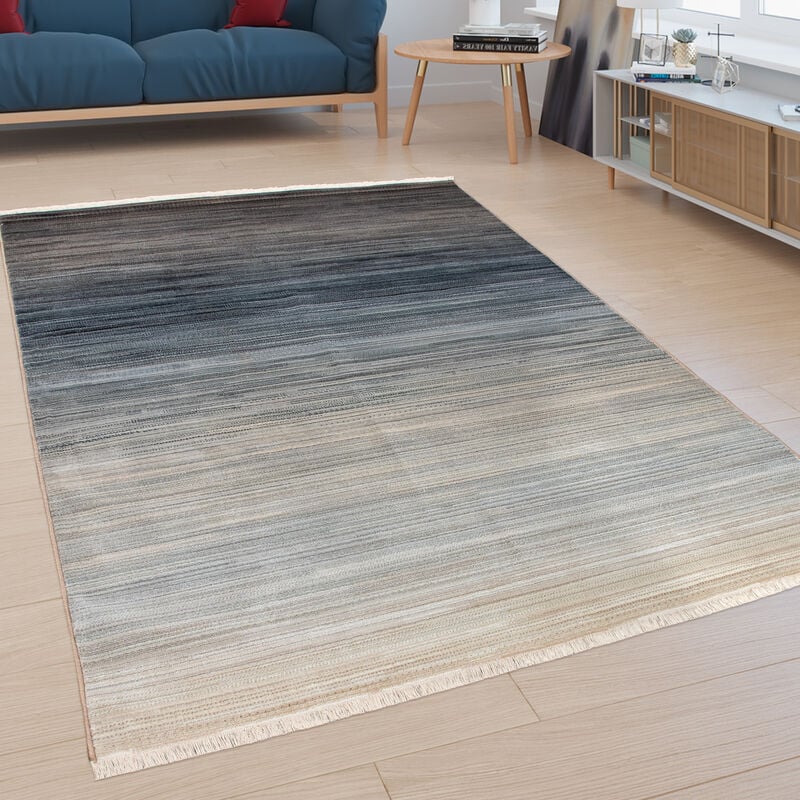 foto del prodotto tappeto di design a pelo corto per soggiorno, con gradazioni di colore, in blu 120x170 cm paco home