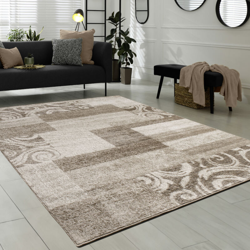 foto del prodotto tappeto di design per salotto arredamento interno tappeto m lange beige marrone 120x170 cm paco home