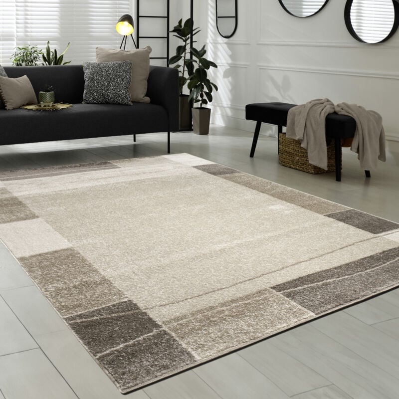 foto del prodotto tappeto di design tappeto per salotto moderno bordo in marrone beige 160x220 cm paco home