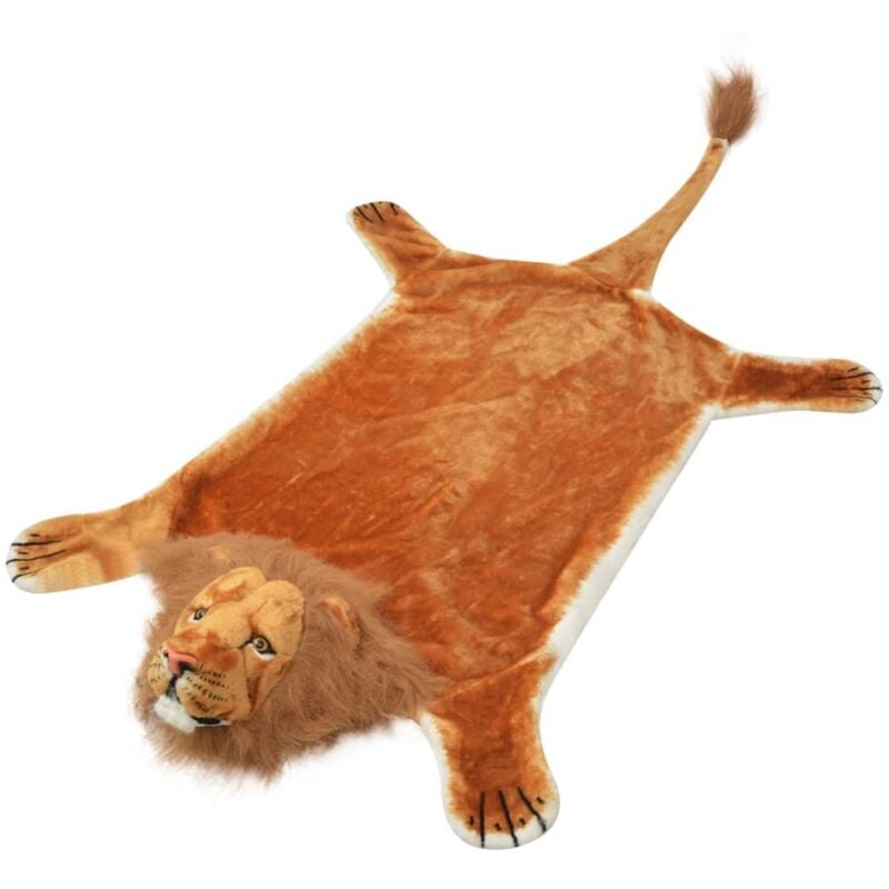 foto del prodotto tappeto di peluche a forma di leone 205 cm marrone vidaxl