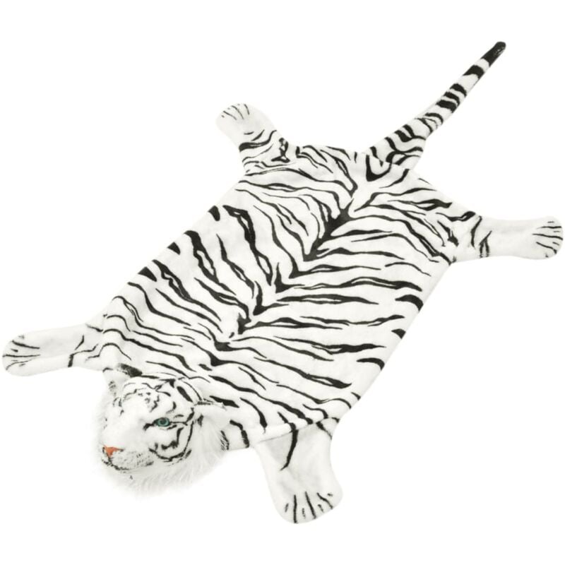 foto del prodotto tappeto di peluche a forma di tigre 144 cm bianco vidaxl