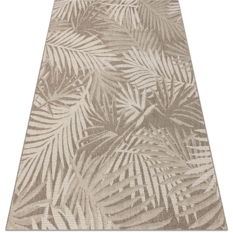 foto del prodotto tappeto di spago sizal floorlux 20504 foglie grigio scuro champagne giungla beige 200x290 cm