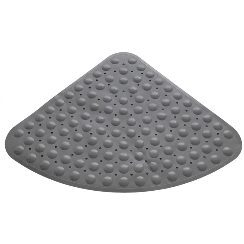 foto del prodotto tappeto doccia antiscivolo angolare in pvc grigio 54x54 cm