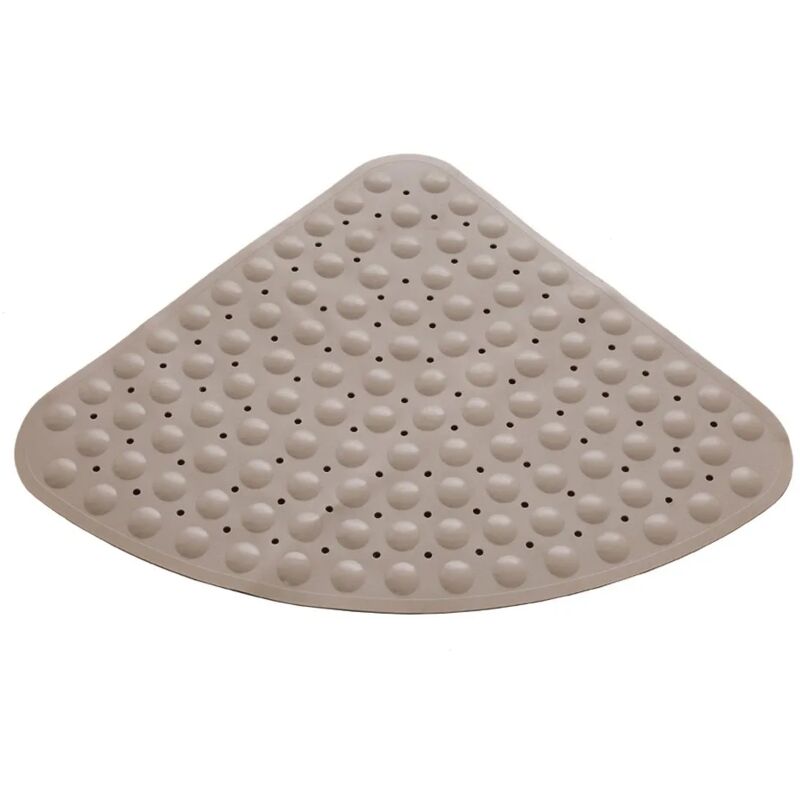 foto del prodotto tappeto doccia antiscivolo angolare in pvc tortora 54x54 cm