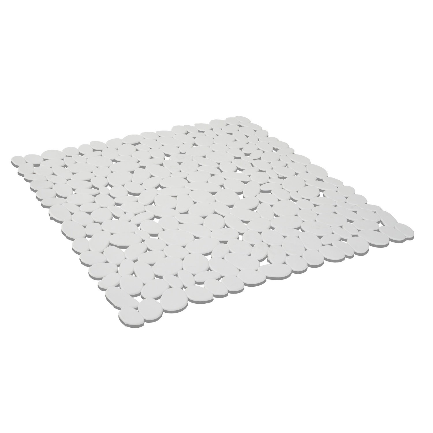 foto del prodotto tappeto doccia bianco quadrato antiscivolo pvc sassi mod. bali
