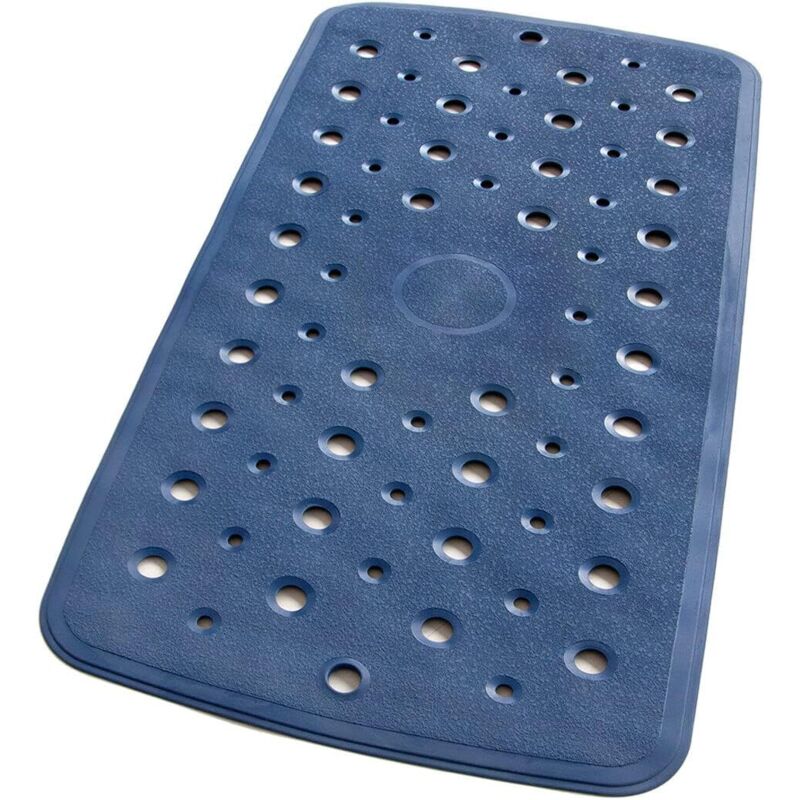 foto del prodotto tappeto doccia vasca bagno ruvido con ventose antiscivolo profumato 100 made in italy blu 36x71 cm