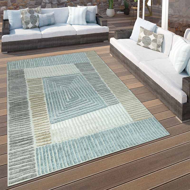 foto del prodotto tappeto esterni e interni geometrico beige grigio 80x250 cm paco home