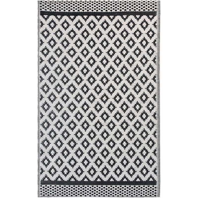 immagine 0 del prodotto tappeto esterni nero materiale sintetico con forme geometriche 120 x 180 cm thane
