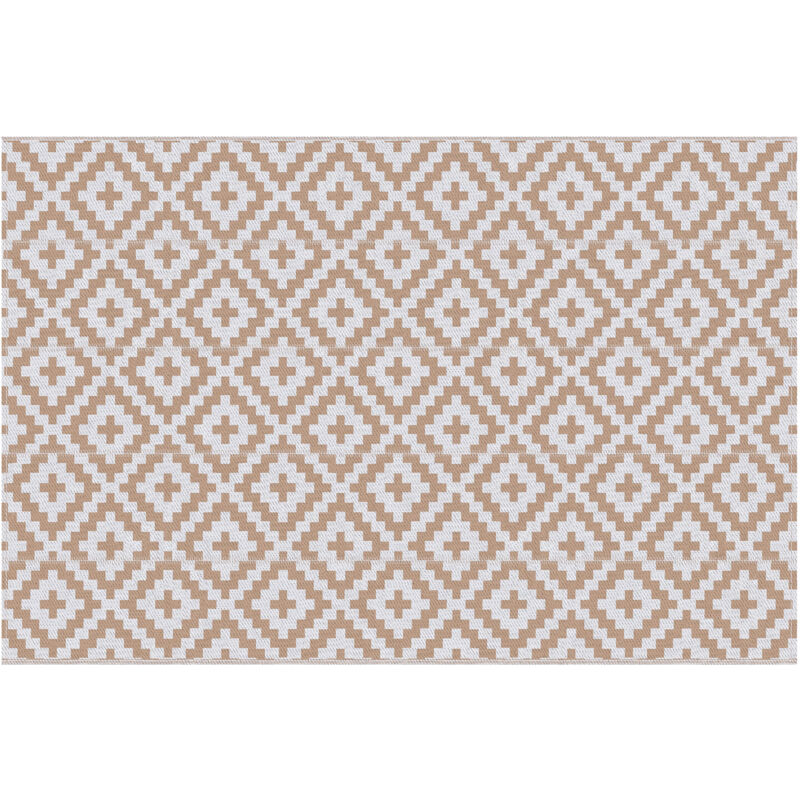foto del prodotto tappeto esterno fantasia geometrica reversibile 2.74x1.82 m caff outsunny
