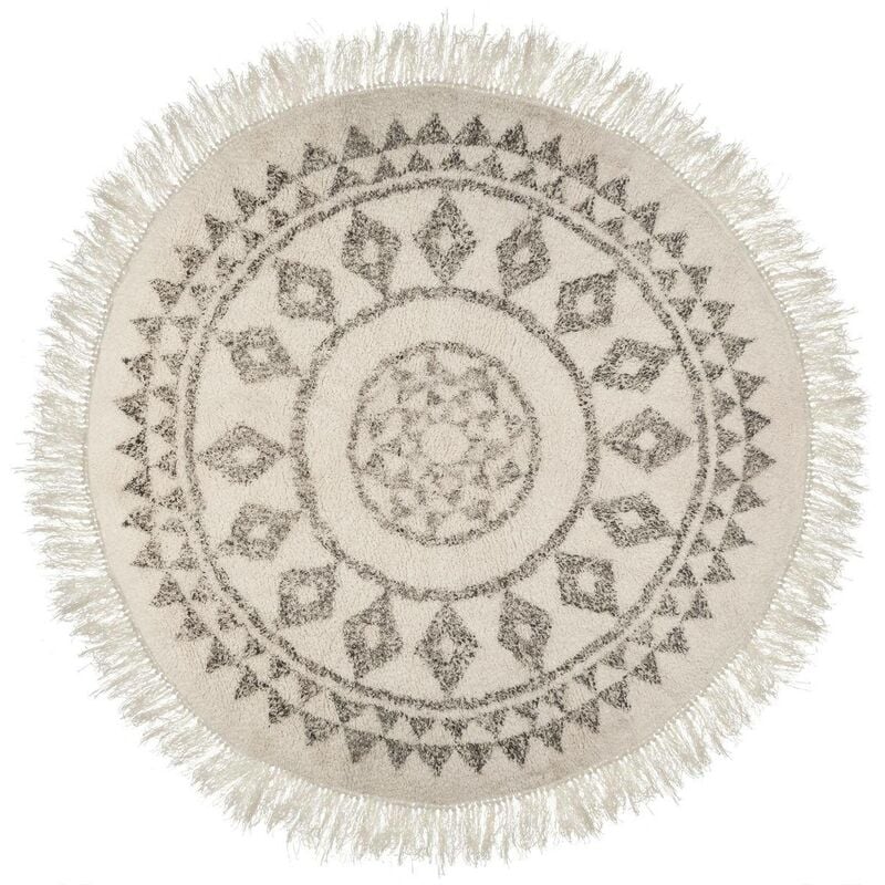 foto del prodotto tappeto etnik bianco e nero d120cm atmosphera cr ateur d int rieur