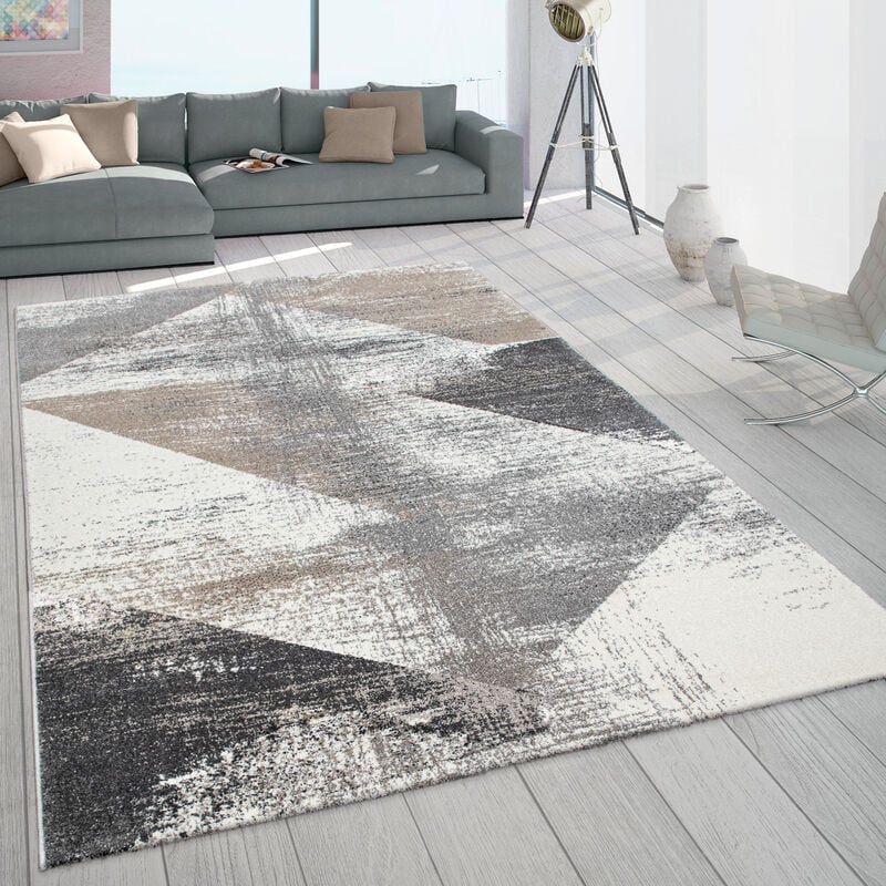 foto del prodotto tappeto fris a pelo corto per soggiorno con used look grigio beige 120x170 cm paco home