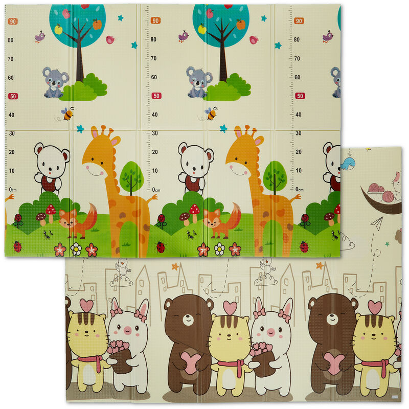 foto del prodotto tappeto gioco per bambini e neonati, tappetino per gattonare, lxp 195x146 cm, in gomma xpe lavabile, colorato relaxdays