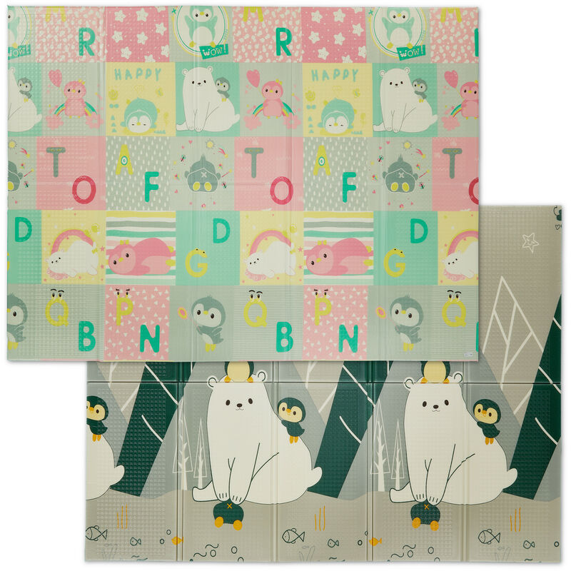 foto del prodotto tappeto gioco per bambini e neonati, tappetino per gattonare, lxp 195x146 cm, in gomma xpe lavabile, colorato relaxdays