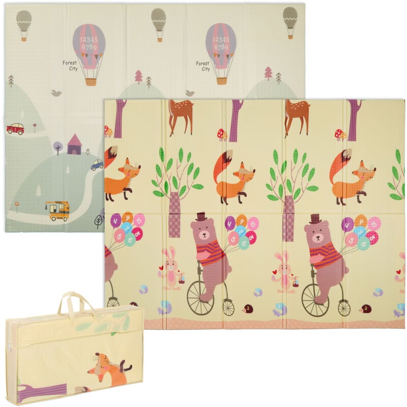 foto del prodotto tappeto gioco per bambini e neonati, tappetino per gattonare, lxp 200x150 cm, in gomma xpe atossica, colorato relaxdays