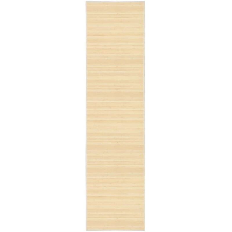 foto del prodotto tappeto in bamb naturale con base antiscivolo vari dimensioni modelli marrone chiaro 80 x 300 cm