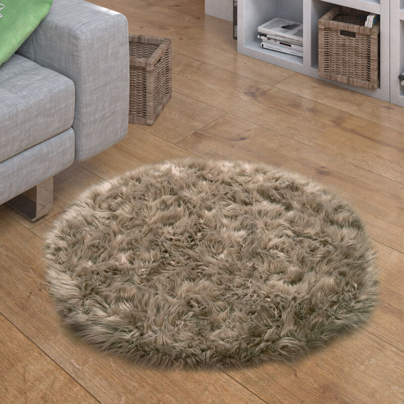 foto del prodotto tappeto in ecopelliccia, cuscini, a cuore, rotondo, in diverse forme, beige 30 cm tondo paco home
