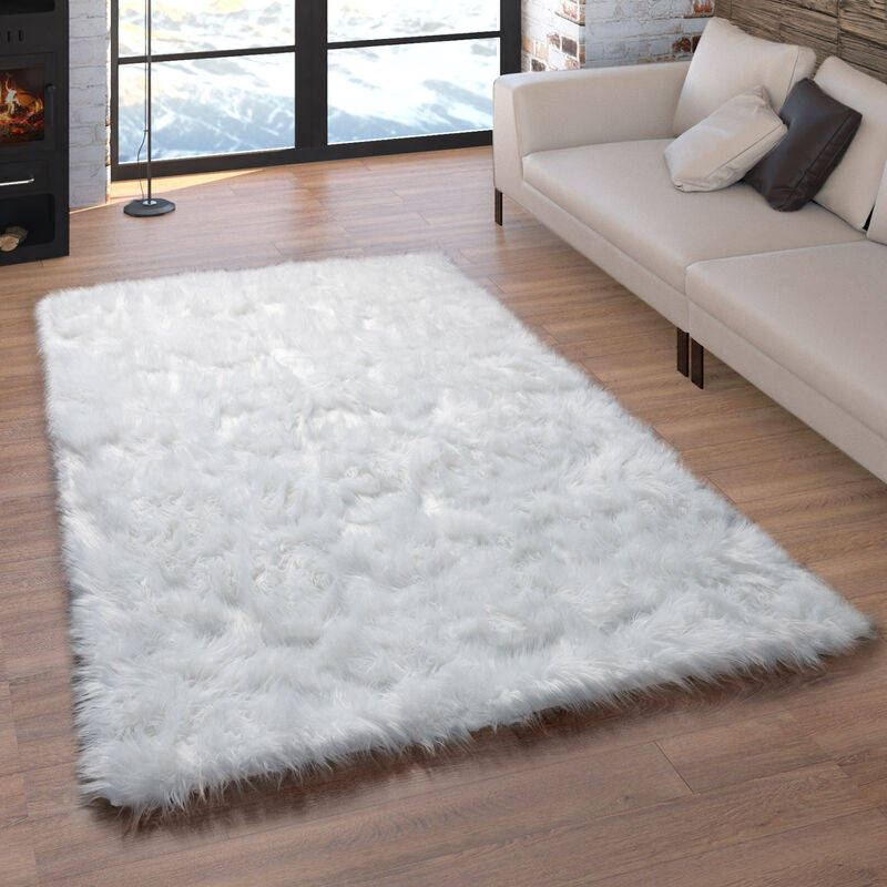 foto del prodotto tappeto in ecopelliccia, cuscini, a cuore, rotondo, in diverse forme, bianco 120x170 cm paco home