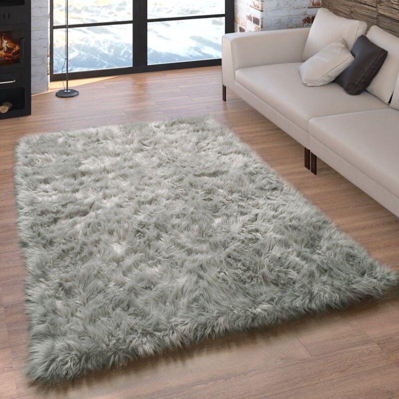 foto del prodotto tappeto in ecopelliccia, cuscini, a cuore, rotondo, in diverse forme, grigio 60x100 cm paco home