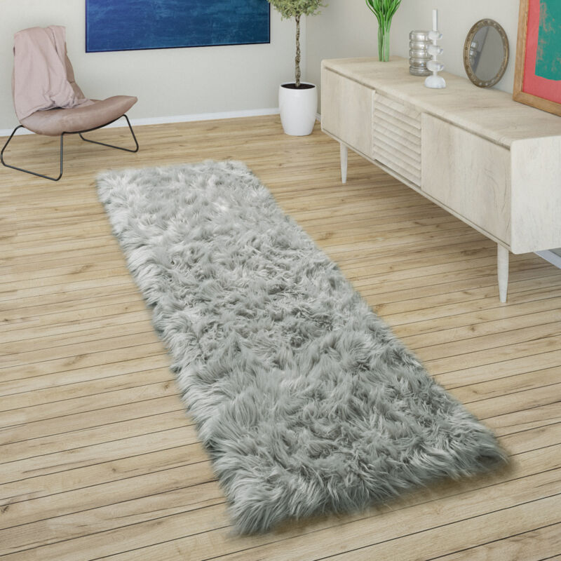 foto del prodotto tappeto in ecopelliccia, cuscini, a cuore, rotondo, in diverse forme, grigio 80x150 cm paco home