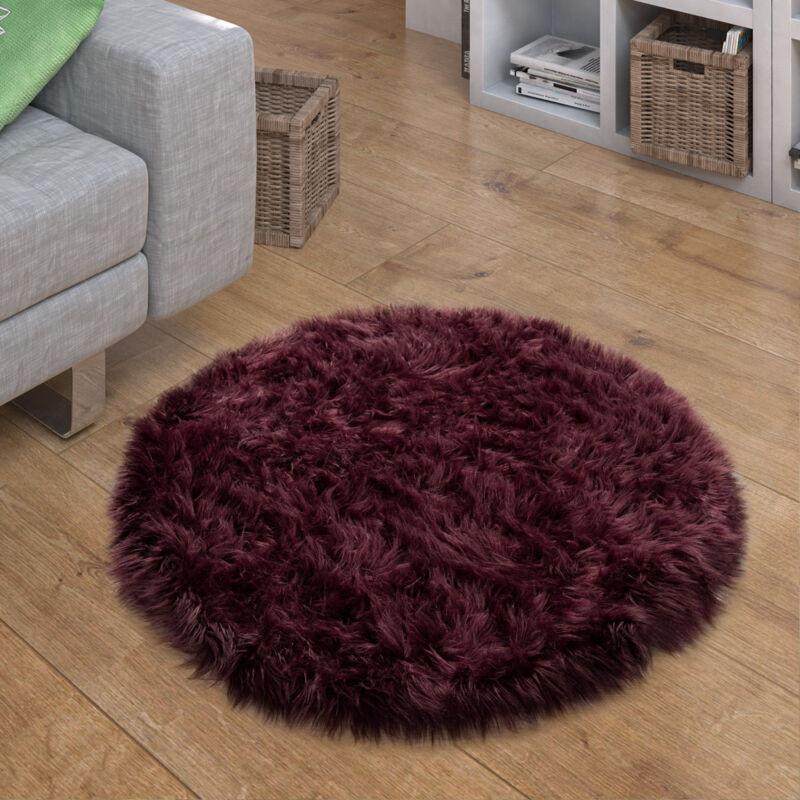immagine 0 del prodotto tappeto in ecopelliccia, cuscini, a cuore, rotondo, in diverse forme, lilla 120 cm tondo paco home