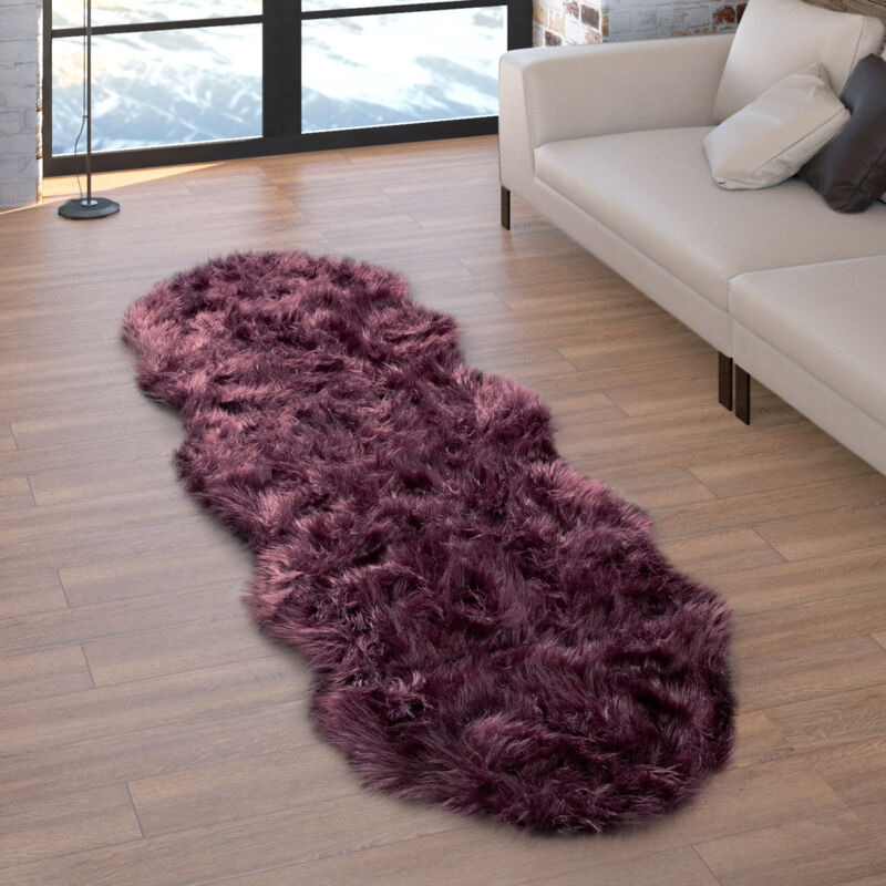 foto del prodotto tappeto in ecopelliccia, cuscini, a cuore, rotondo, in diverse forme, lilla 55x160 cm forma di pelliccia paco home