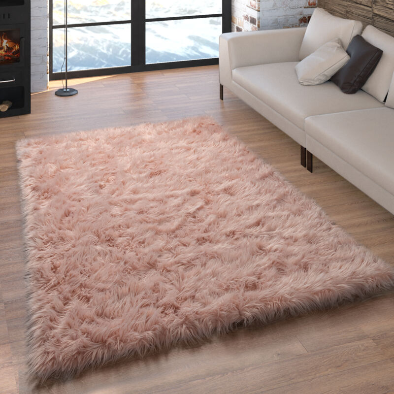 foto del prodotto tappeto in ecopelliccia, cuscini, a cuore, rotondo, in diverse forme, rosa 40x60 cm paco home