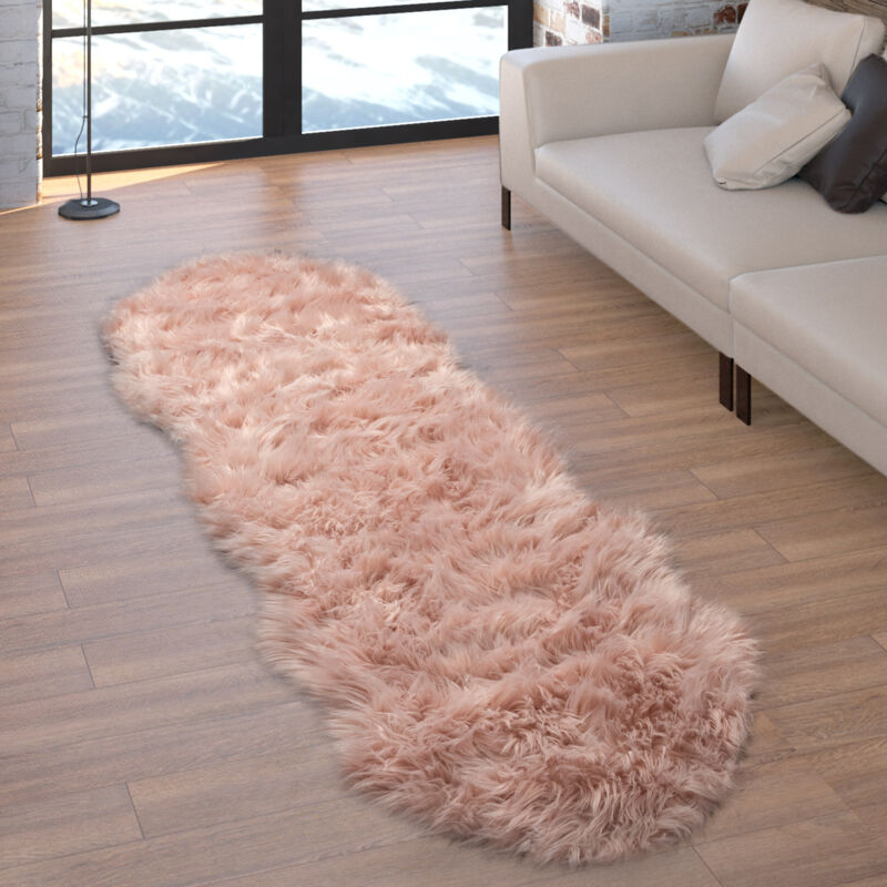 foto del prodotto tappeto in ecopelliccia, cuscini, a cuore, rotondo, in diverse forme, rosa 55x160 cm forma di pelliccia paco home