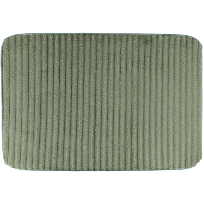 foto del prodotto tappeto in poliestere a righe 40x60 cm kaki tendance