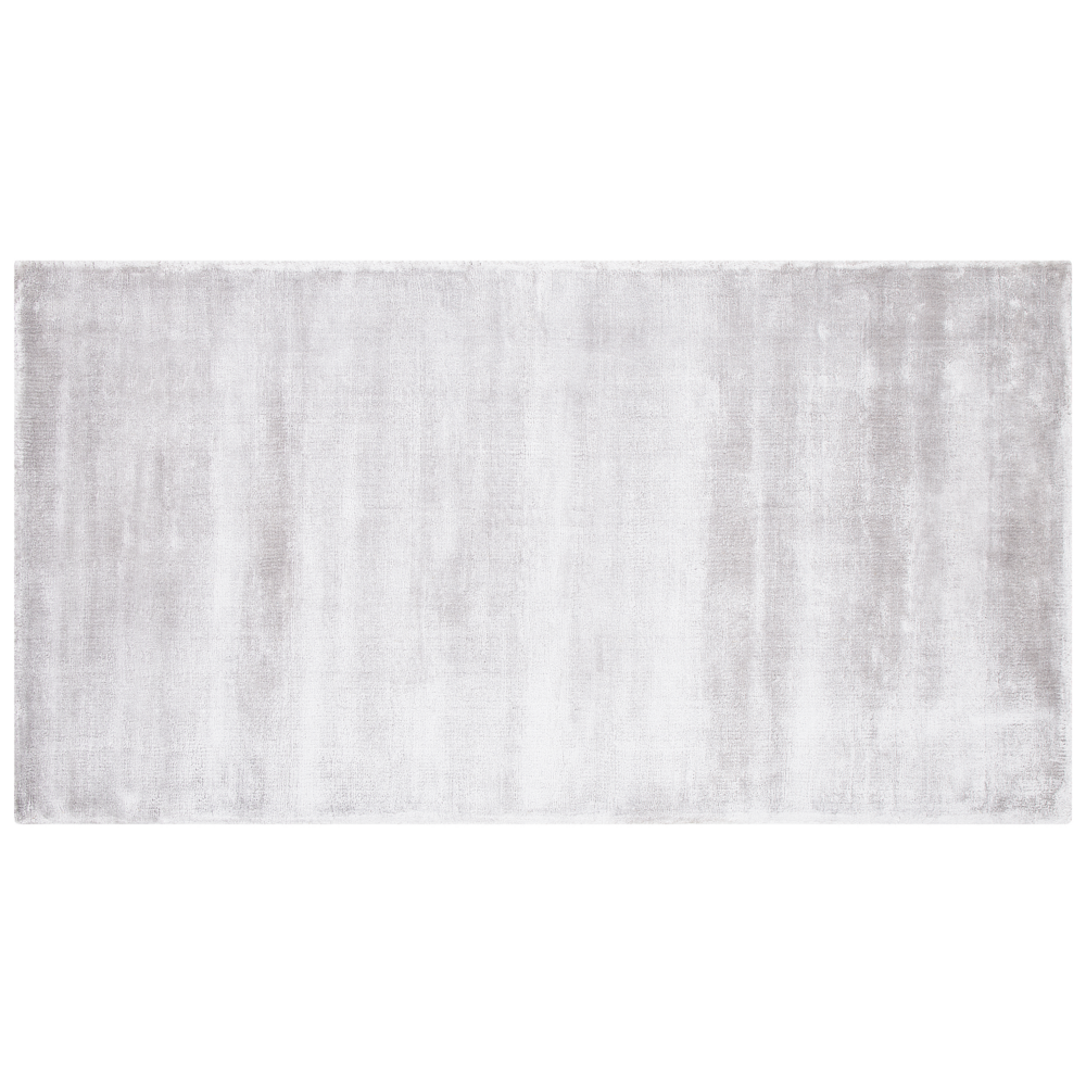 foto del prodotto tappeto in viscosa grigio chiaro 80 x 150 cm a pelo corto capitonné moderno
