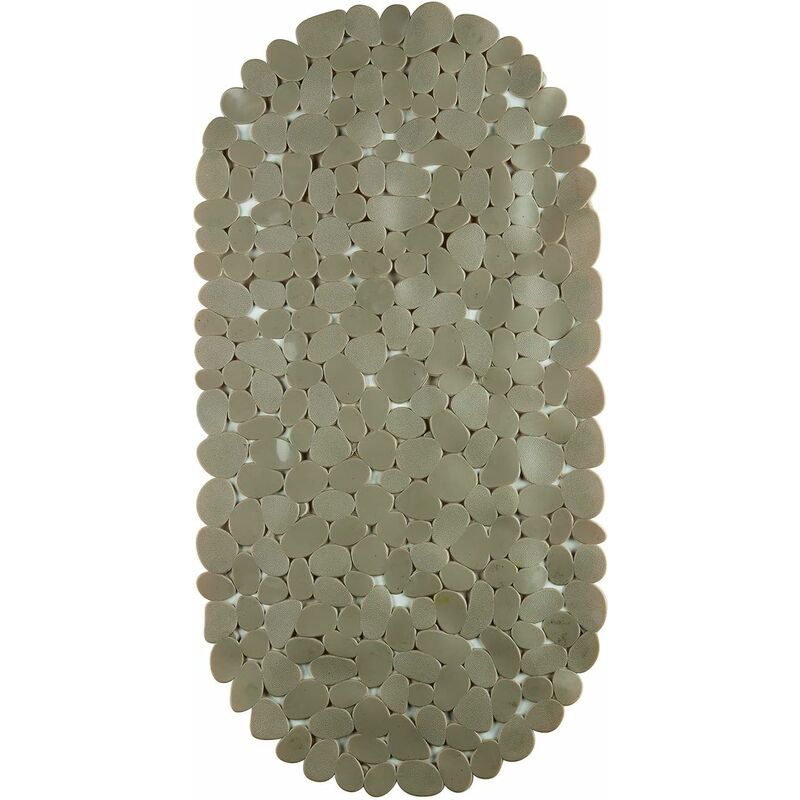 foto del prodotto tappeto interno vasca stone grigio ovale in pvc 67x34 cm king home