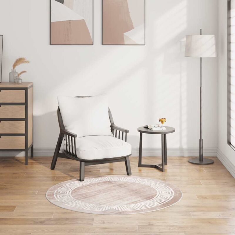 foto del prodotto tappeto lavabile 120 cm beige antiscivolo vidaxl