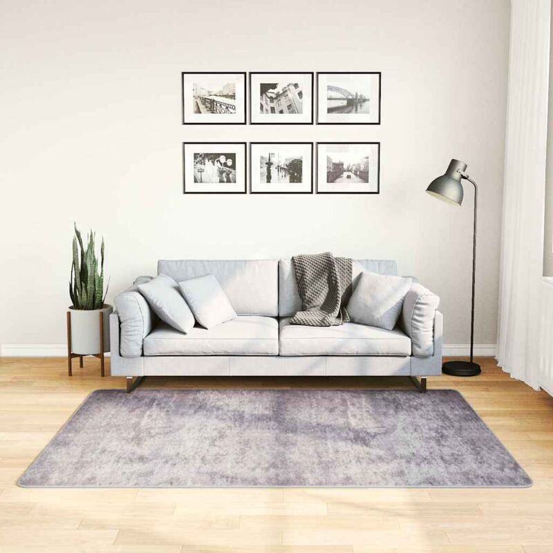 foto del prodotto tappeto lavabile 120x180 cm grigio antiscivolo vidaxl