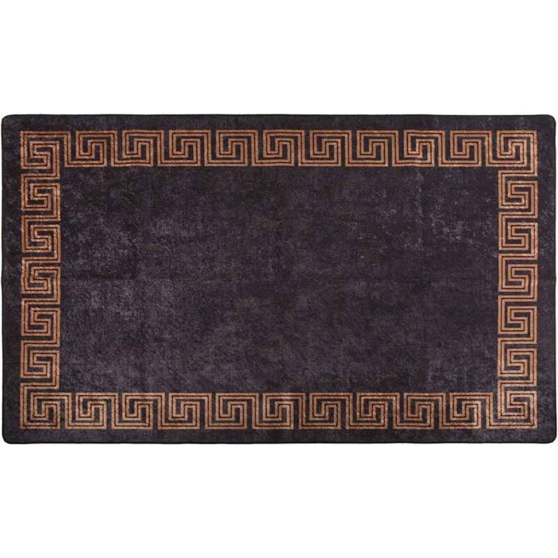 foto del prodotto tappeto lavabile 120x180 cm nero e oro antiscivolo